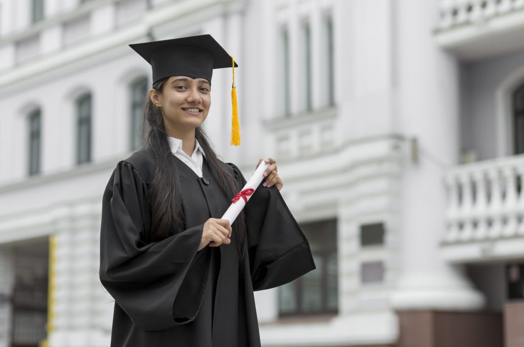 medium shot graduate student