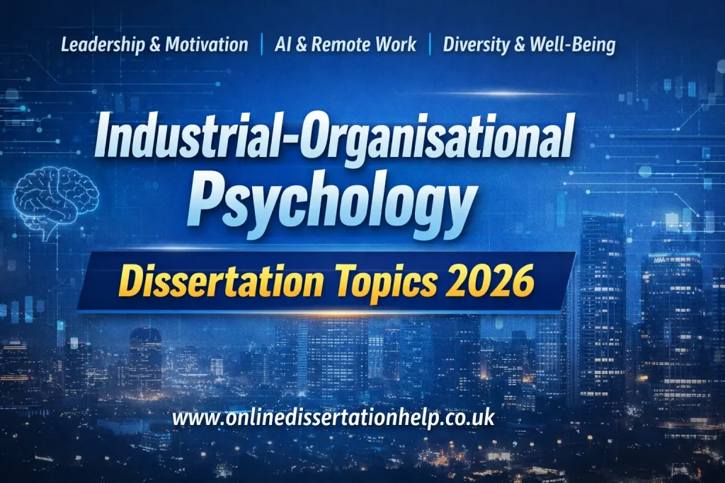 Industrial-Organisational Psychology dissertation topics 2026 with focus on AI, leadership, remote work, and well-being
