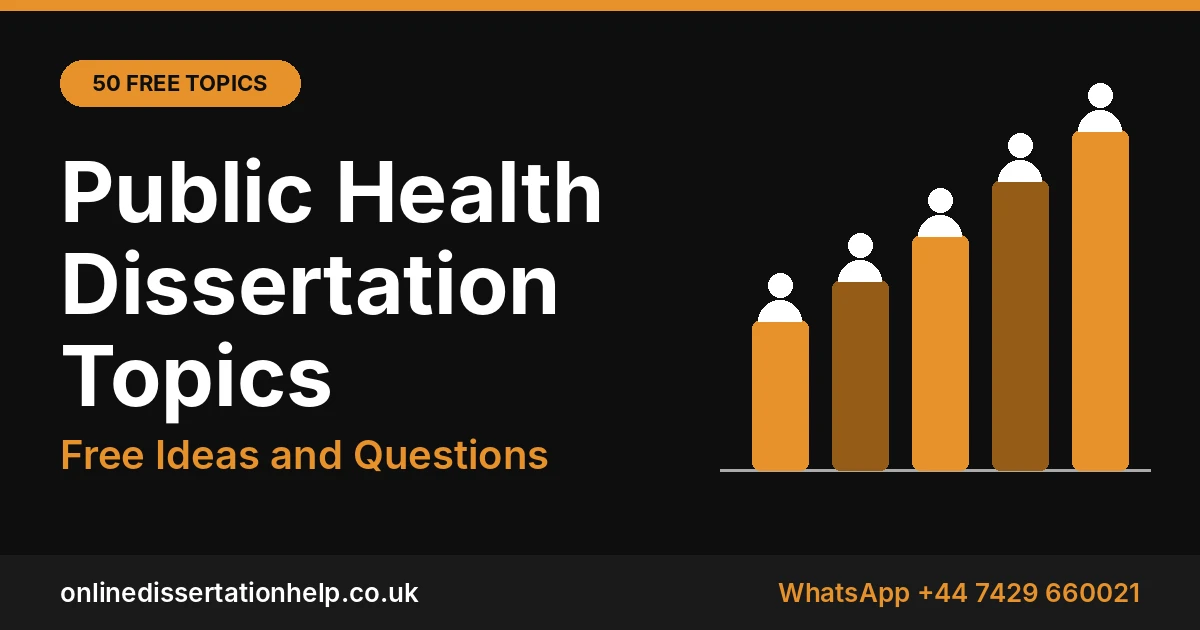 Bar chart with people icons for public health dissertation topics, generated using generative AI
